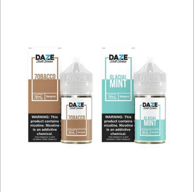 7Daze Tobacco Free Nicotine Salt Vape Juice 30mL Best Flavors 7obacco & Glacial Mint
