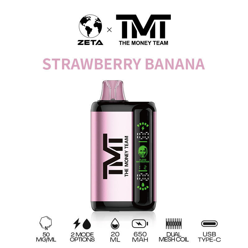 TMT by Floyd Mayweather 15k Puffs Disposable Vape - Strawberry Banana