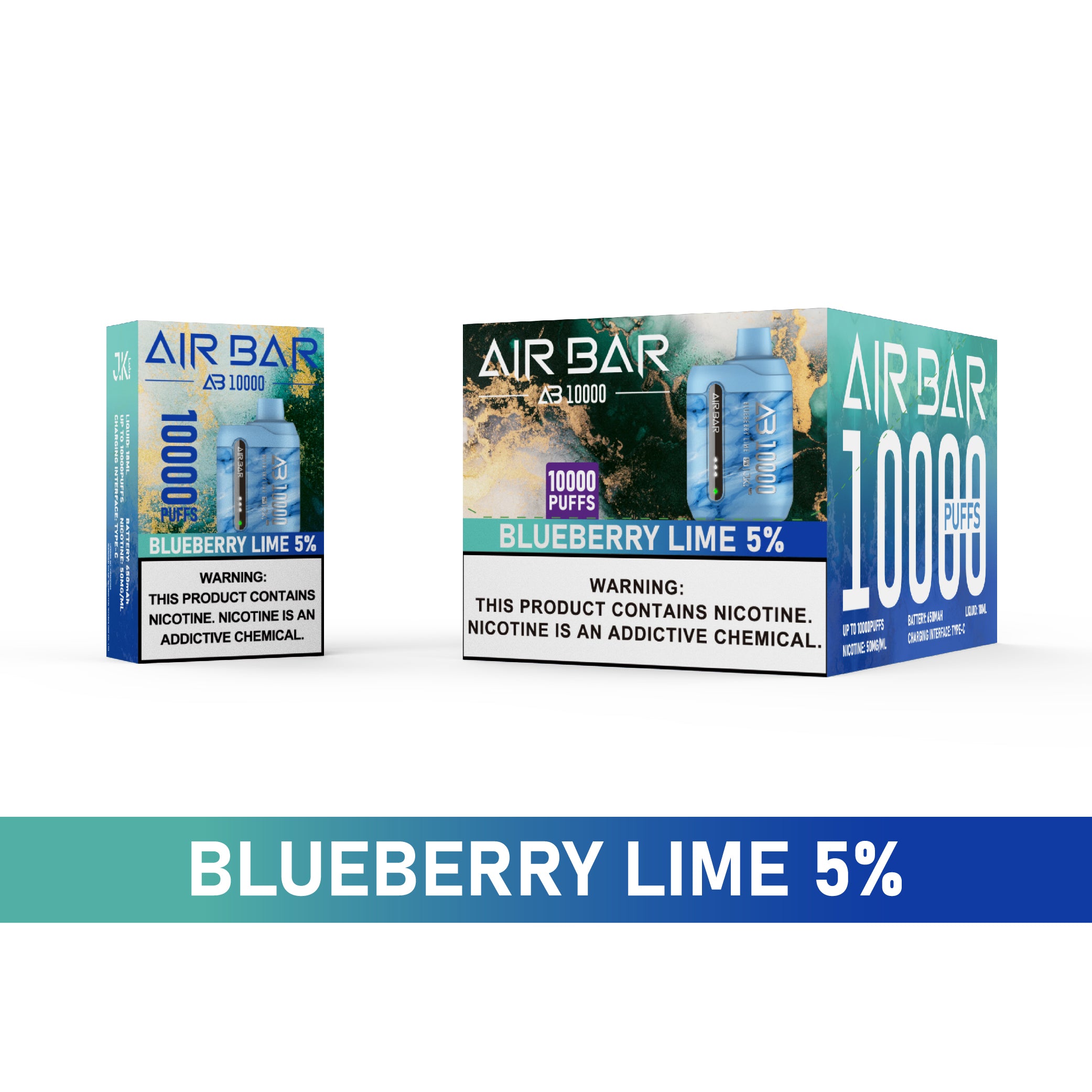 Air Bar AB10000 Disposable Vape 10 Pack 18mL Best Flavor Blueberry Lime