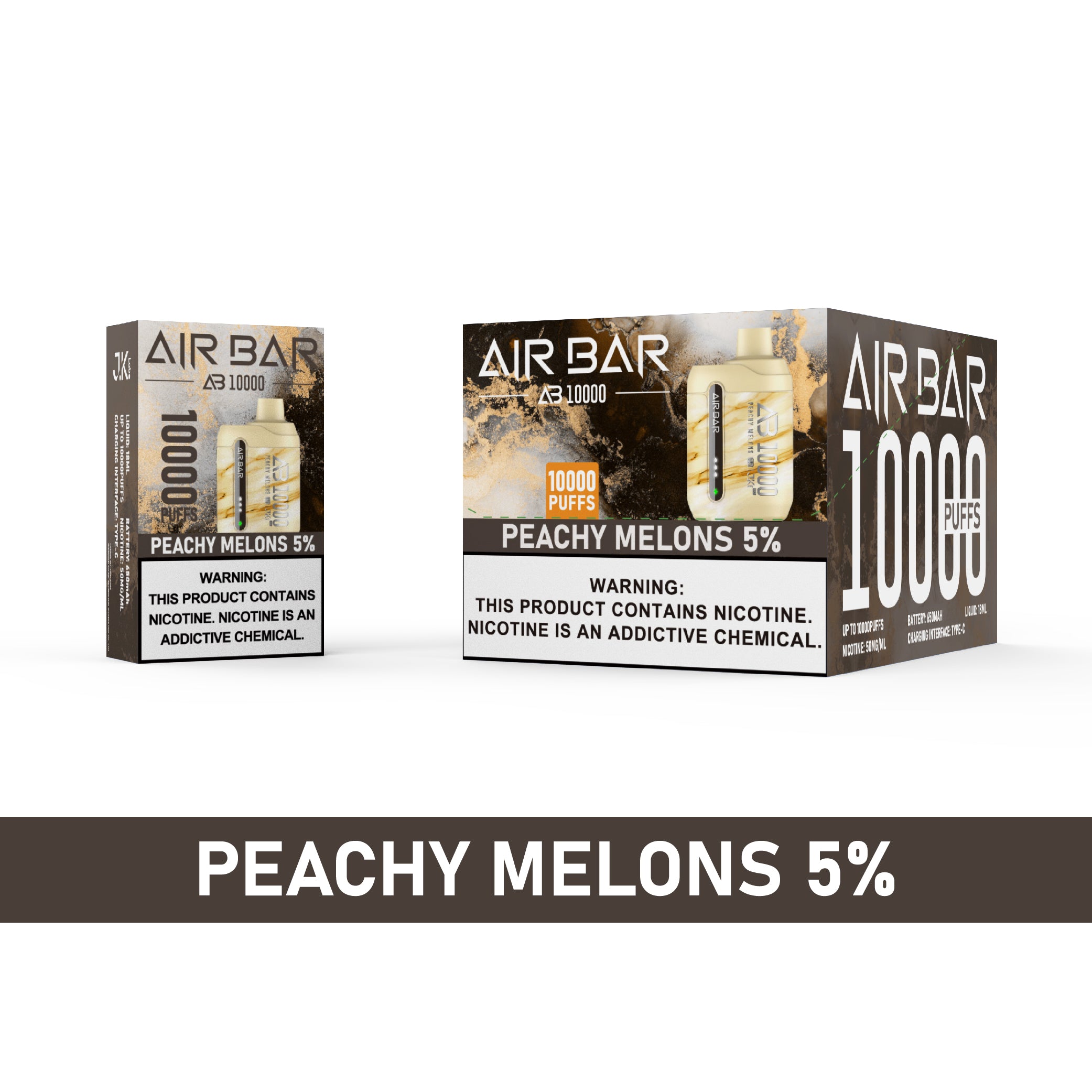 Air Bar AB10000 Disposable Vape 10 Pack 18mL Best Flavor Peachy Melons