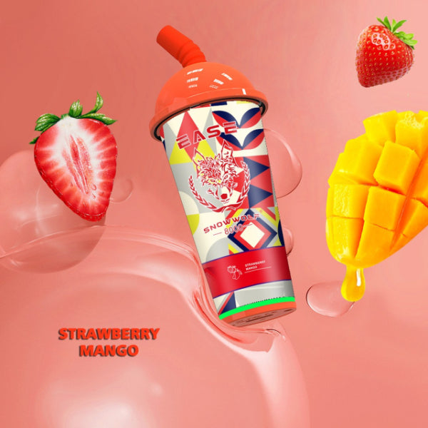 SnowWolf Ease 8000 Puffs Disposable 18mL 10 Pack Best Flavor Strawberry Mango