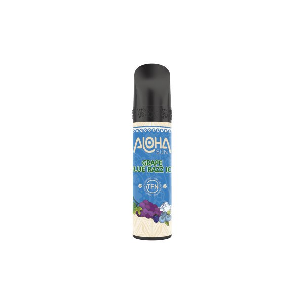 3% Aloha Sun TFN Vape Disposable 8mL 1 Pack Best Flavor Grape Blue Razz Ice