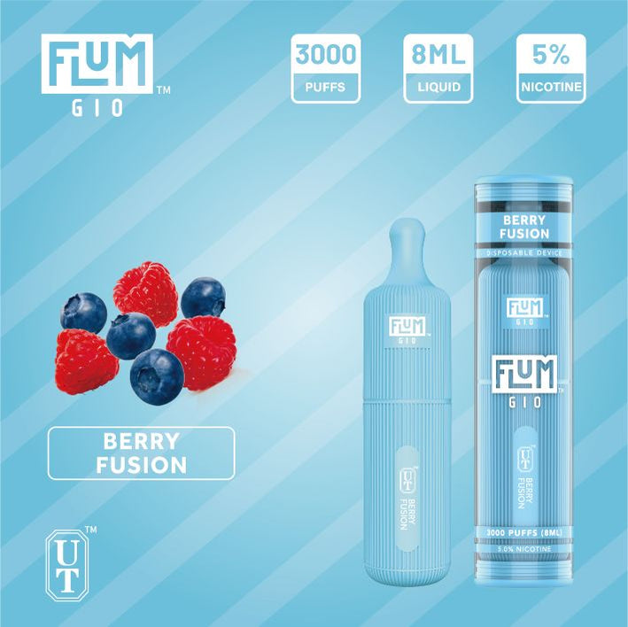 Flum GIO Disposable Vape 10 Pack 8mL Best Flavor Berry Fusion