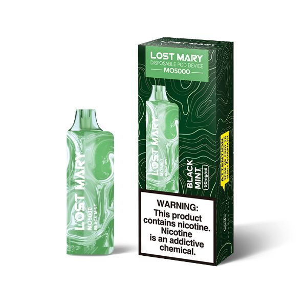 Lost Mary MO5000 Disposable Vape by Elf Bar 10 Pack 13.5mL Best Flavor Black Mint