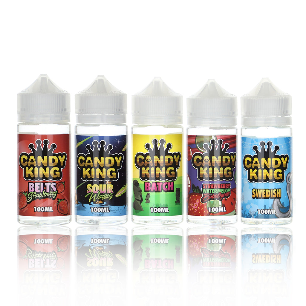 Candy King SCandy King Synthetic Nicotine Vape Juice 100mL Best Flavors Belts Strawberry Sour Worms Batch Strawberry Watermelon Bubblegum Swedish