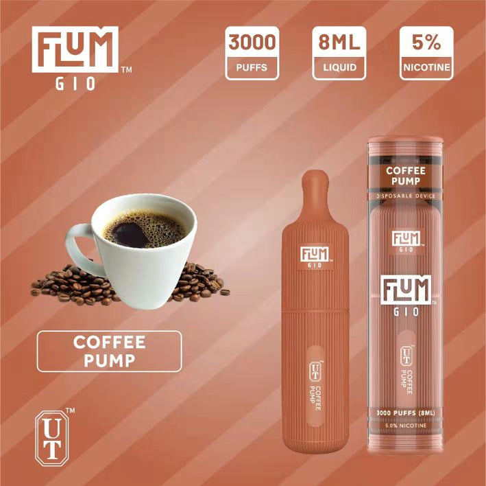 Flum GIO Disposable Vape 10 Pack 8mL Best Flavor Coffee Pump