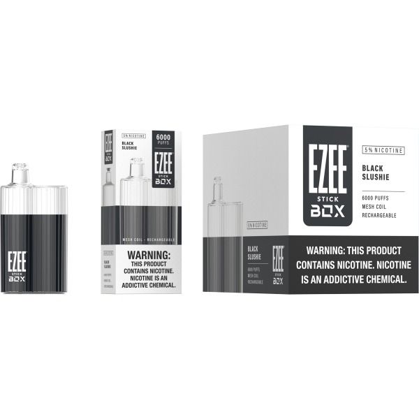 Ezee Stick Box 6000 Puffs Recharge Vape 12mL Best Flavor - Black Slushie