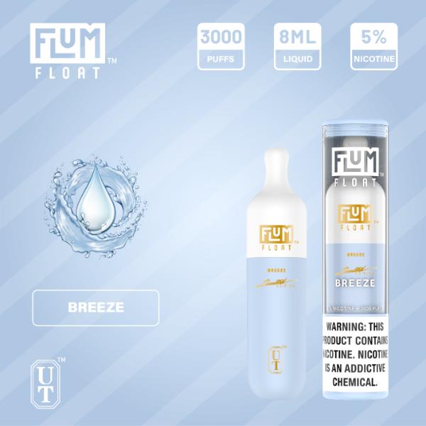 Flum Float 3000 Puffs Disposable Vape 8mL 10 Pack Best Flavor Breeze
