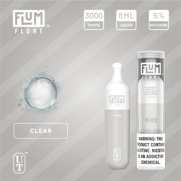 Flum Float 3000 Puffs Disposable Vape 8mL 10 Pack Best Flavor Clear