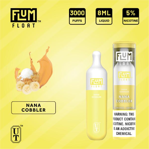 Flum Float 3000 Puffs Disposable Vape 8mL 10 Pack Best Flavor Nana Cobbler