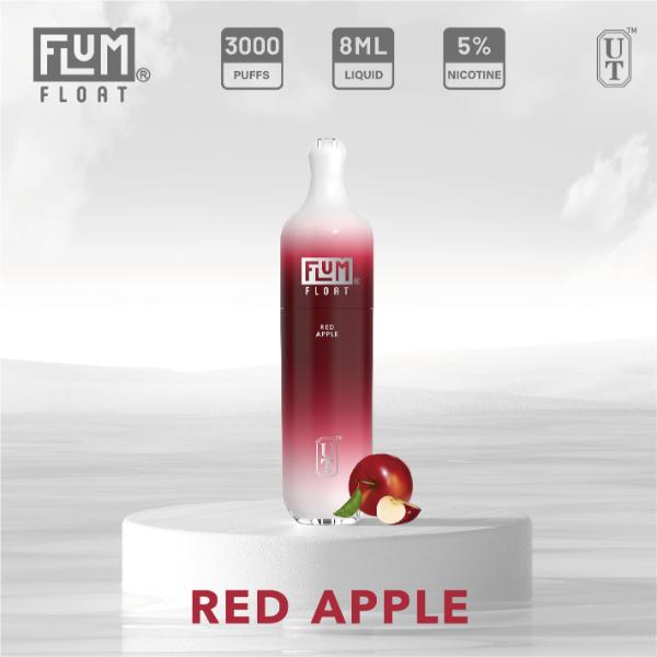 Flum Float 3000 Puffs Disposable Vape 8mL 10 Pack Best Flavor Red Apple