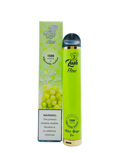 Lush Flow 1500 Puffs Single Disposable Vape 6mL Best Flavor White Grape Ice