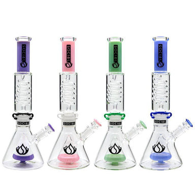 Social Glass FURION Freezable Cone Perc Beaker Waterpipe Best Colors