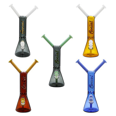 Social Glass JAKIRO Twin-Headed Dragon Beaker Waterpipe Best Colors