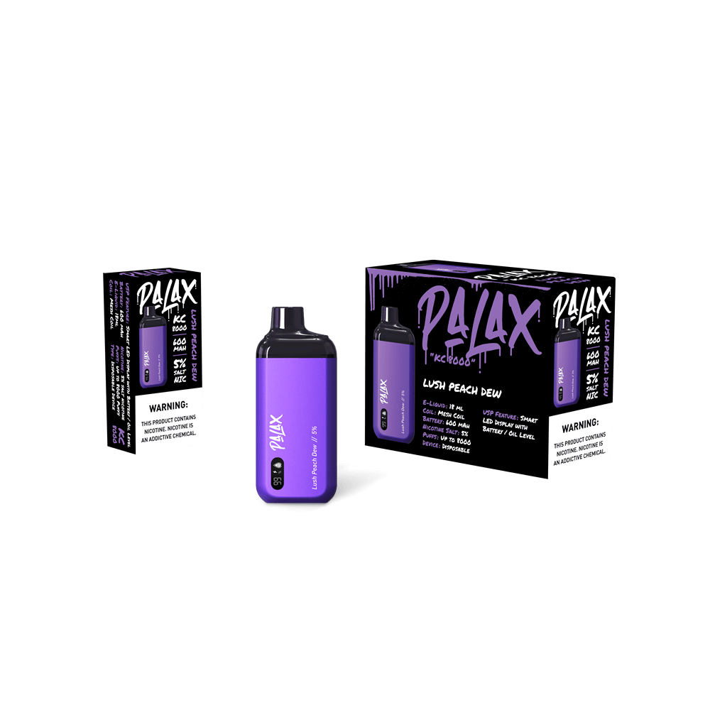 Palax KC8000 Puffs Disposable Vape 18mL Best Flavor Lush Peach Dew