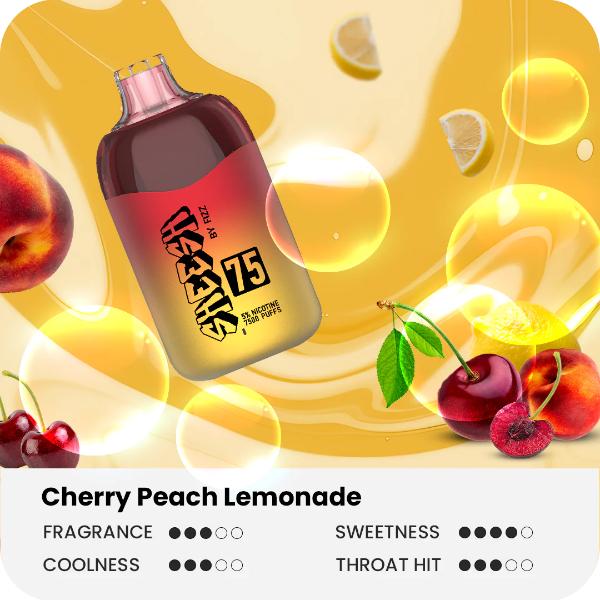 Sheesh75 by Fizz 7500 Puffs Disposable Vape 17mL Best Flavor Cherry Peach Lemonade
