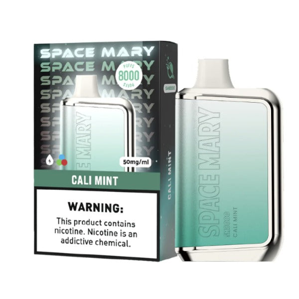 Space Mary SM8000 Puffs Recharge Vape 18mL Best Flavor Cali Mint