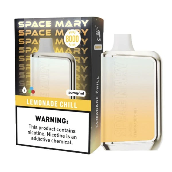 Space Mary SM8000 Puffs Recharge Vape 18mL Best Flavor Lemonade Chill