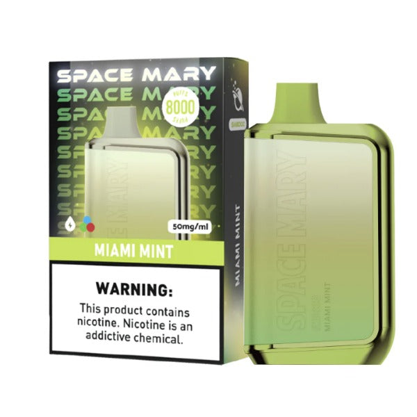 Space Mary SM8000 Puffs Recharge Vape 18mL Best Flavor Miami Mint