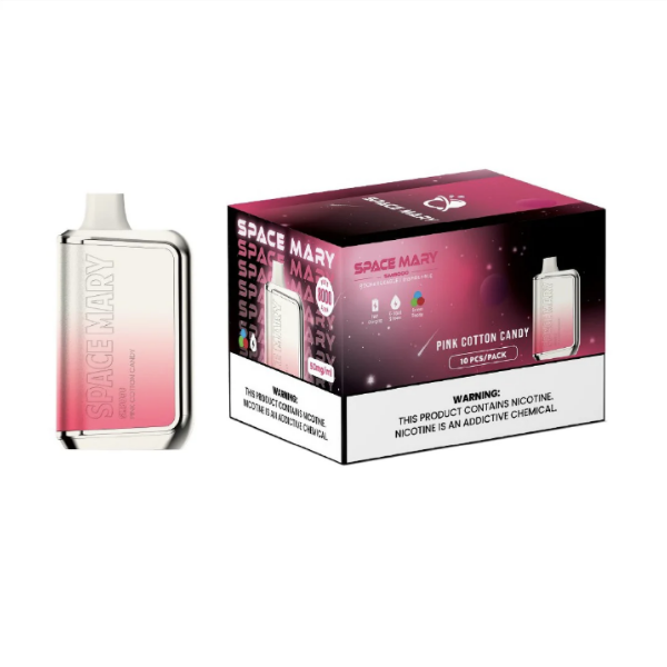 Space Mary SM8000 Puffs Recharge Vape 18mL Best Flavor Pink Cotton Candy