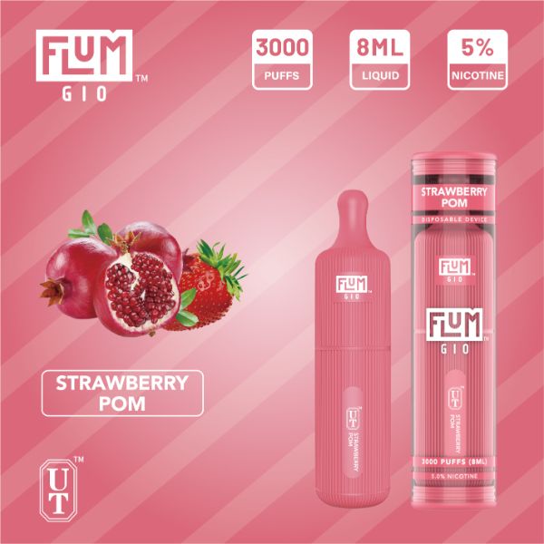 Flum GIO Disposable Vape 10 Pack 8mL Best Flavor Strawberry Pom