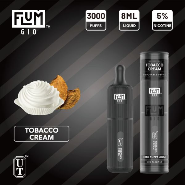 Flum GIO Disposable Vape 10 Pack 8mL Best Flavor Tobacco Cream