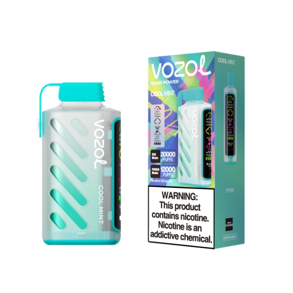 Vozol Gear Power 20000 Puffs Disposable Vape 20mL Best Flavor Cool Mint