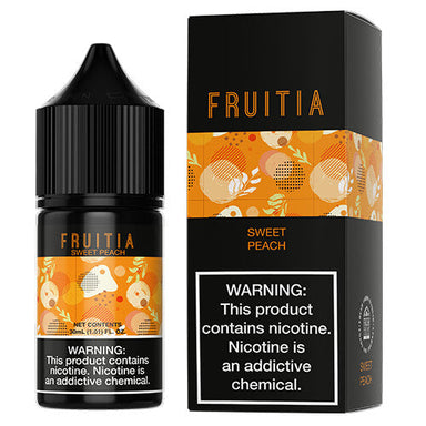 Sweet Peach E-Liquid by Fruitia Salt 30mL Best Flavor Sweet Peach