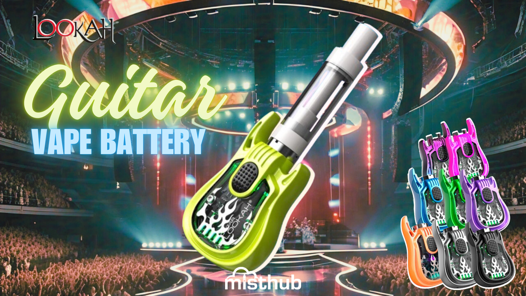 Lookah Guitar 510 Thread Vape Battery - Unleash Your Inner Rockstar