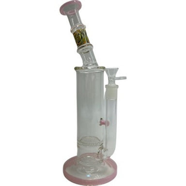 12.5" Marble Neck and Honeycomb Disc Glass Water Pipe Best Color Pink