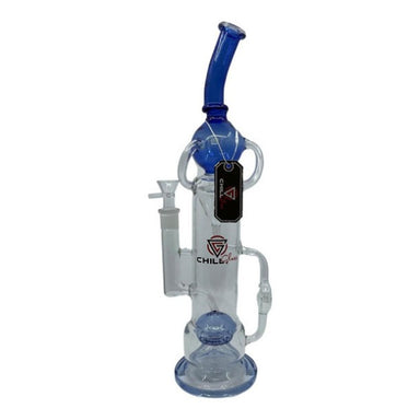 18.5" Chill Glass Water Pipe with Bubble and Percolator Best Color Blue