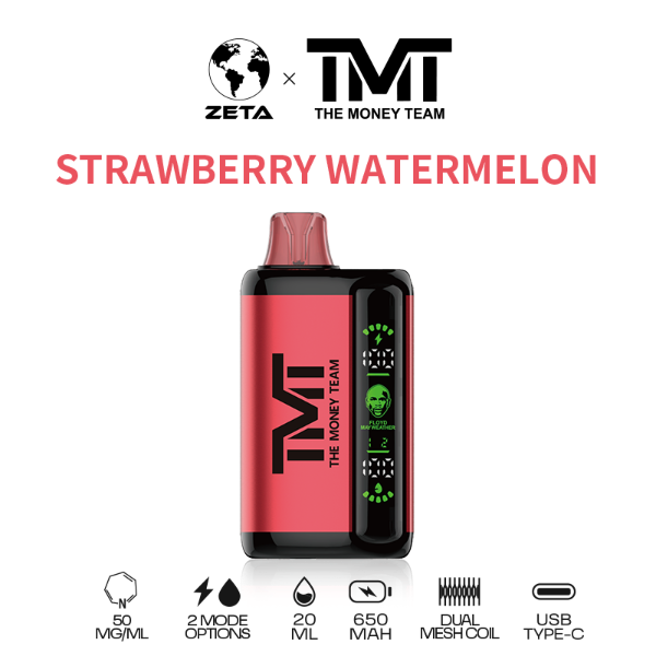   Best Deal TMT by Floyd Mayweather 15,000 Puffs Disposable Vape 20mL Strawberry Watermelon