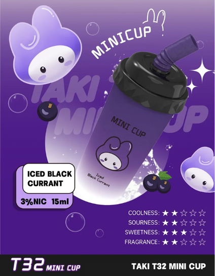Veex Taki T32 Mini Cup Disposable Iced Black Currant