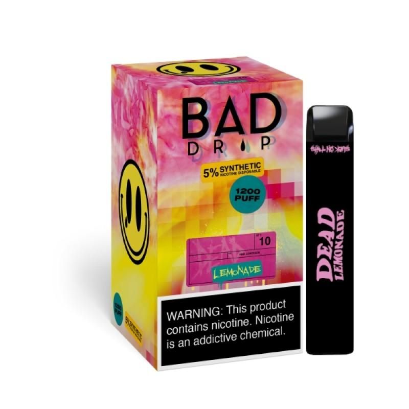 Bad Drip Synthetic Nicotine Disposable Vape 4mL 10 Pack Best Flavor Dead Lemonade