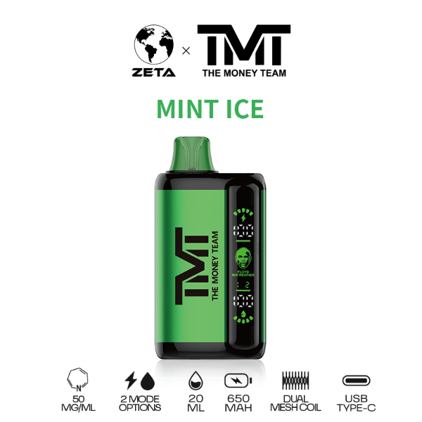   Best Deal TMT by Floyd Mayweather 15,000 Puffs Disposable Vape 20mL Mint Ice