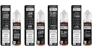 Charlie's Chalk Dust Black Label 60ML Vape Juice Best Flavors Head Bangin Boogie Jam Rock Slam Berry Sweet Dream