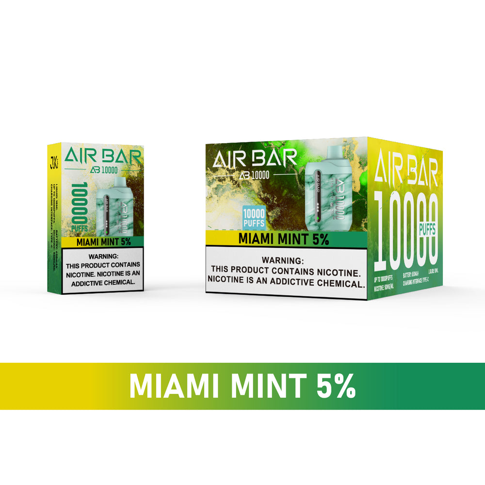 Air Bar AB10000 Disposable Vape 10-Pack Best Flavor Miami Mint
