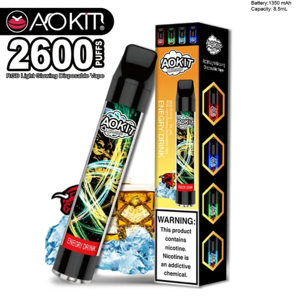 Best Deal Aokit Lux 2600 Disposable Vape 8.5mL 10 Pack  Energy Drink