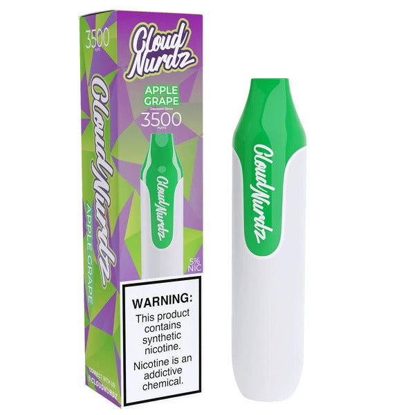 Best Deal Cloud Nurdz 3500 Puffs Single Disposable Vape 10mL Apple Grape