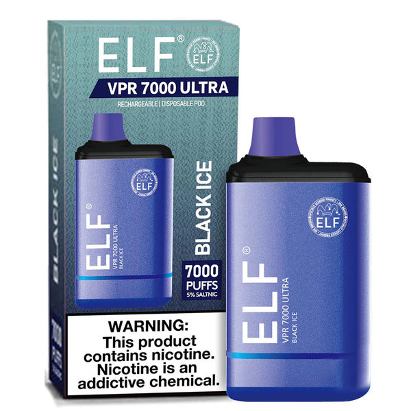 Best Deal ELF VPR Ultra 7000 Puffs Disposable Vape 11mL Black Ice