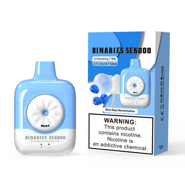 Best Deal HorizonTech Binaries Cabin SE6000 Recharge Vape 12mL Blue Razz Marshmallow