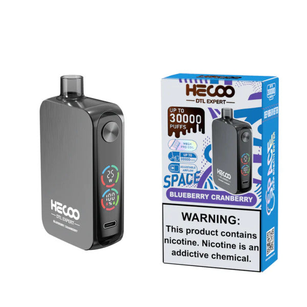 Best Deal HECOO Space DTL Expert 30,000 Puffs Disposable Vape 20mL 5 Pack - Blueberry Cranberry