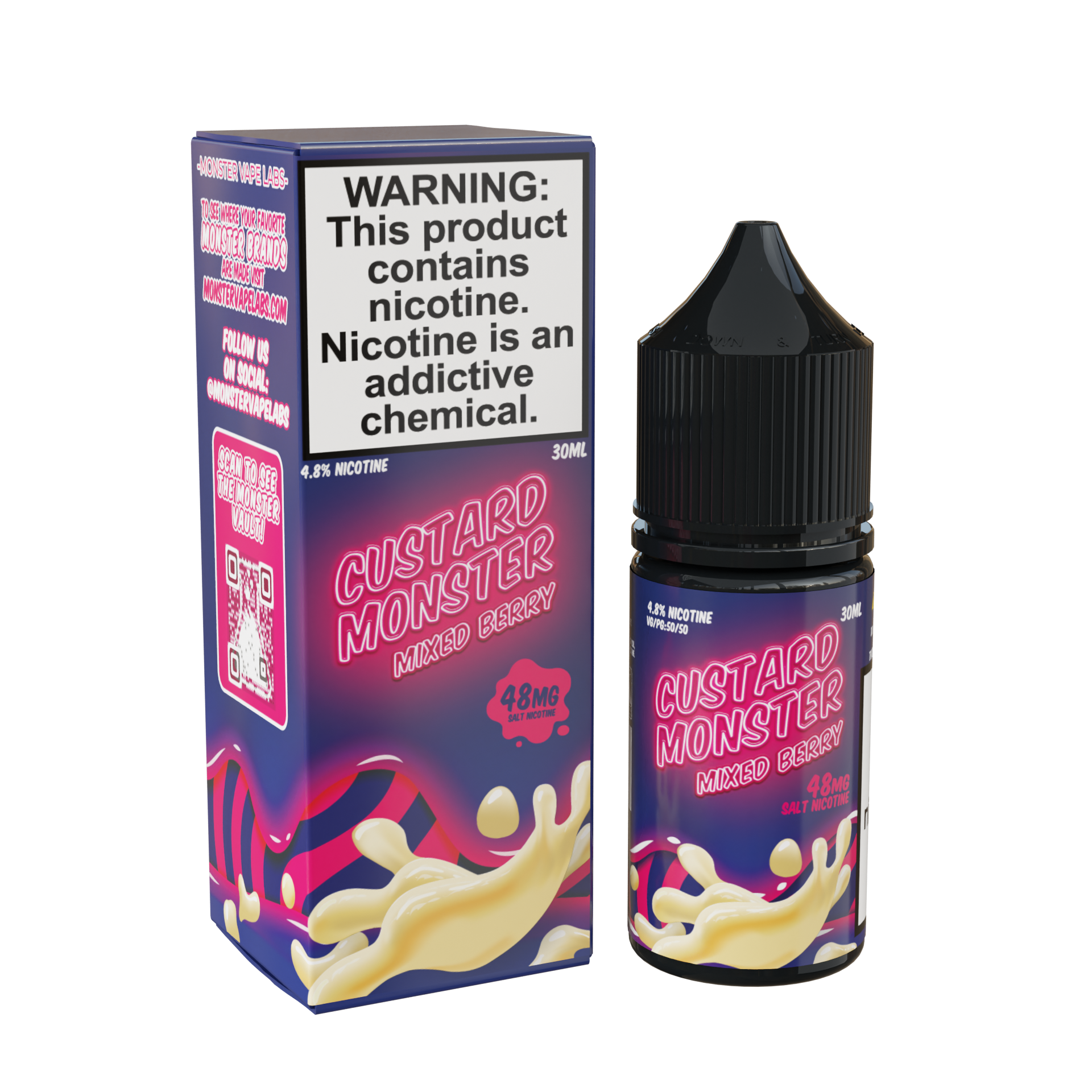 Best Deal Custard Monster Salt 30 ML Vape Juice Best Flavor  Mixed Berry