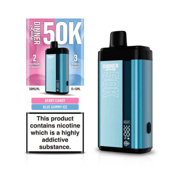 Dinner Lady 50K Dual Flavor Disposable Berry Candy & Blue Gummy Ice
