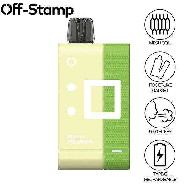 Best Deal Off-Stamp SW9000 9000 Puffs Disposable Kit 13mL Dragon Strawnana