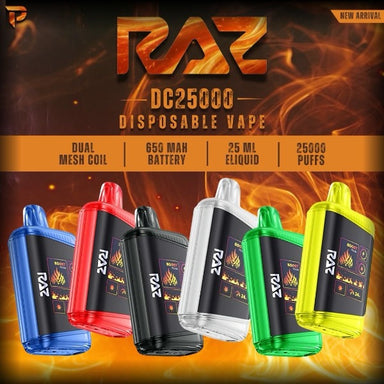 RAZ DC25K 25,000 Puffs Rechargeable Vape 16mL Best Flavors 