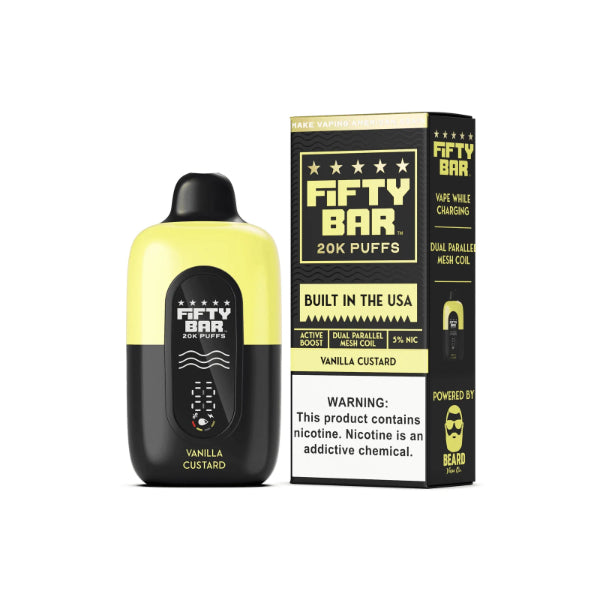 Fifty Bar 20000 Puffs Disposable Vape Vanilla Custard