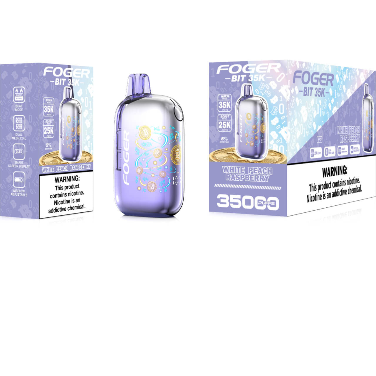 Best Deal Foger BIT 35K Puff Disposable Vape - White Peach Raspberry