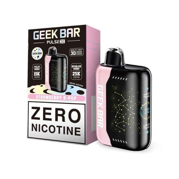 Geek Bar Pulse X 25,000 Puffs ZERO Nicotine Disposable  Strawberry B-Pop