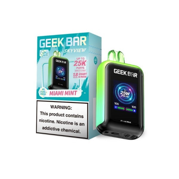 Best Deal Geek Bar Skyview 25,000 Puffs Disposable Vape 16ml Miami Mint